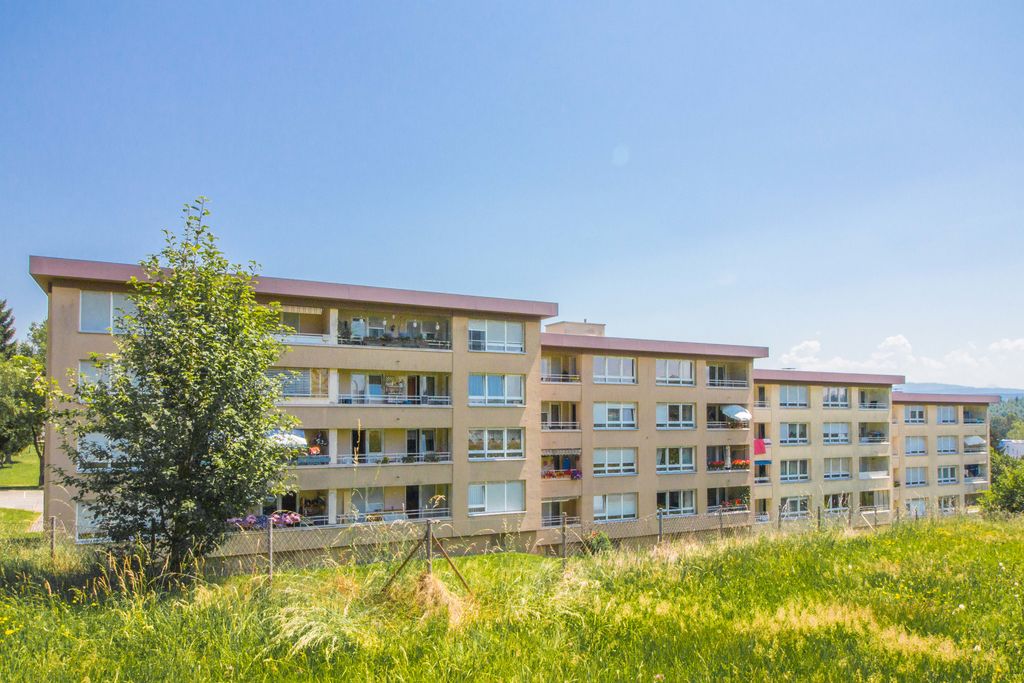 GKWG Lindau (B) Peter-Doerfler-Str. 66-72 Wohnhäuser an einer Blumenwiese